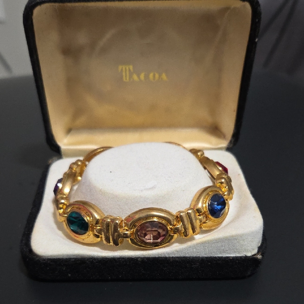 Gold Multicolor Gemstone Bracelet